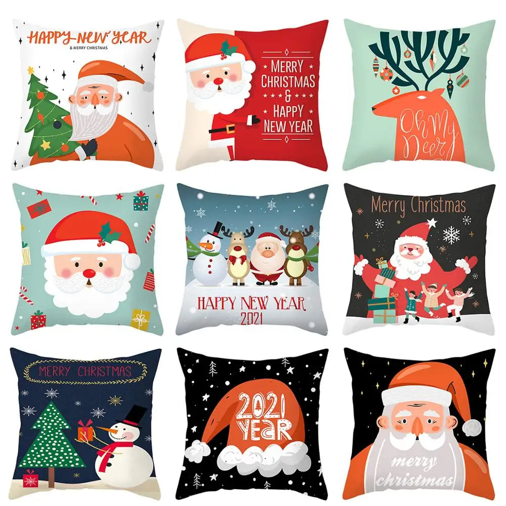 Cozy Up with Our Festive Cartoon Christmas Pillow Cover 🎄✨