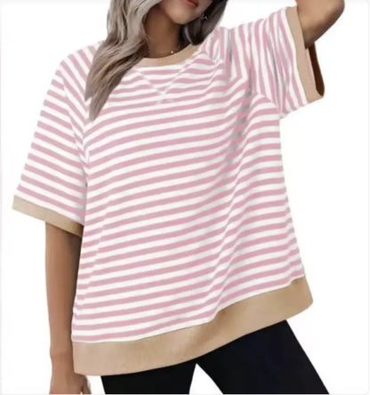 Women's Casual Versatile Striped Loose T-shirt