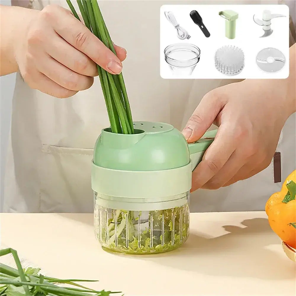 Electric 4-in-1 Food Processor – Slice, Dice, Mash, and Chop with Ease - Home Kartz