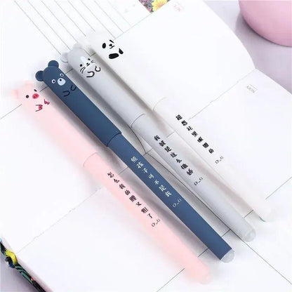 Kawaii Animal Erasable Gel Pen Set: Office Stationery