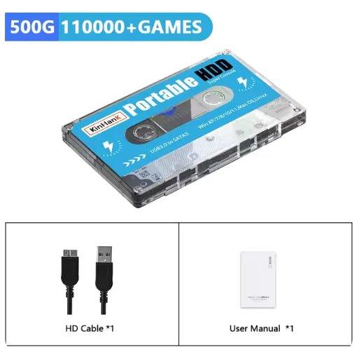 KINHANK Super Console 500G - 100,000 Games, 70 Emulators, Plug & Play HDD for DC, MAME, PS2, PS1