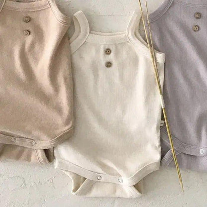 Korean - Style Soft Newborn Sling Romper & Vest