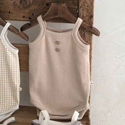 Korean - Style Soft Newborn Sling Romper & Vest