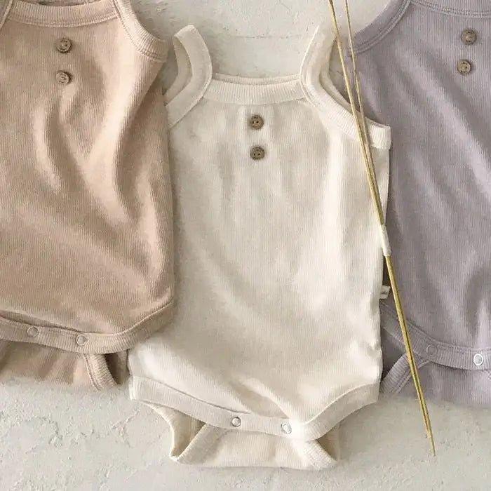 Korean - Style Soft Newborn Sling Romper & Vest