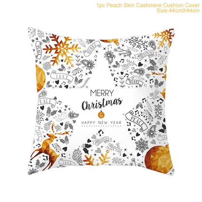 Cotton Linen Merry Christmas Cover Cushions - Holiday Decor for Living Room and Bedroom