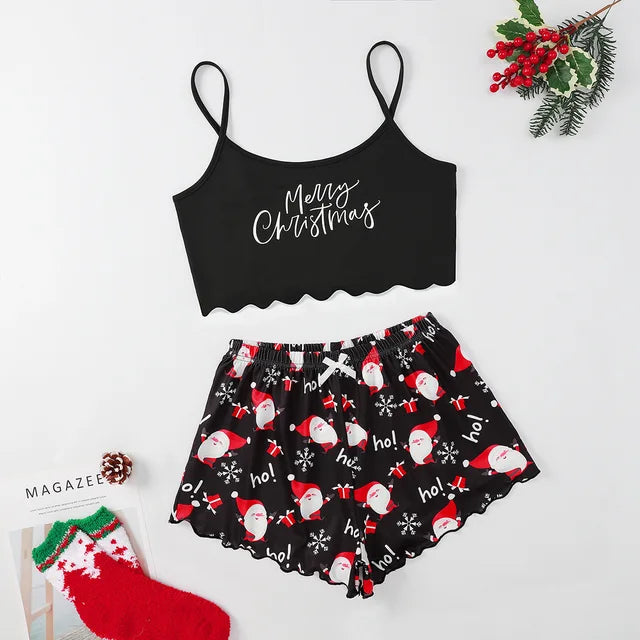 Women's Christmas Strapless Pajama Set