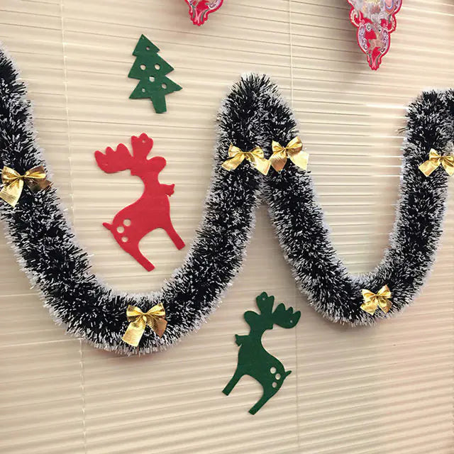 Christmas Garland for Holiday Décor | Elegant, Durable, and Festive | 2m Strip with Bowknot & Ball Design Options