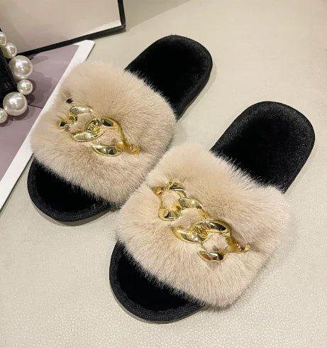 Ladies Square Toe Flat Outdoor Slippers