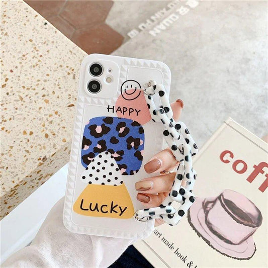 Leopard Print Letter Bracelet Case For iPhone