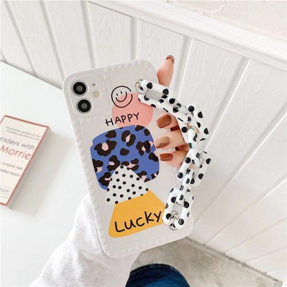 Leopard Print Letter Bracelet Case For iPhone