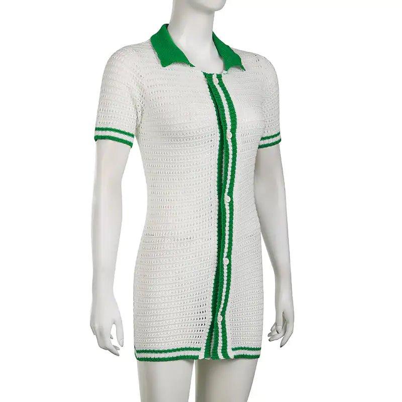 Let’s Go Golfing Crochet Knit Mini Dress