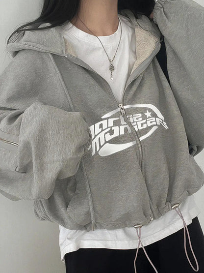 Letter Print Oversize Hoodie