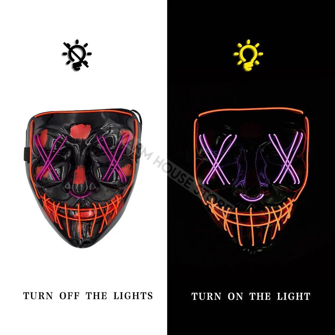 🎃 Light Up the Night with Our Electrifying Halloween LED Mask! 🌟