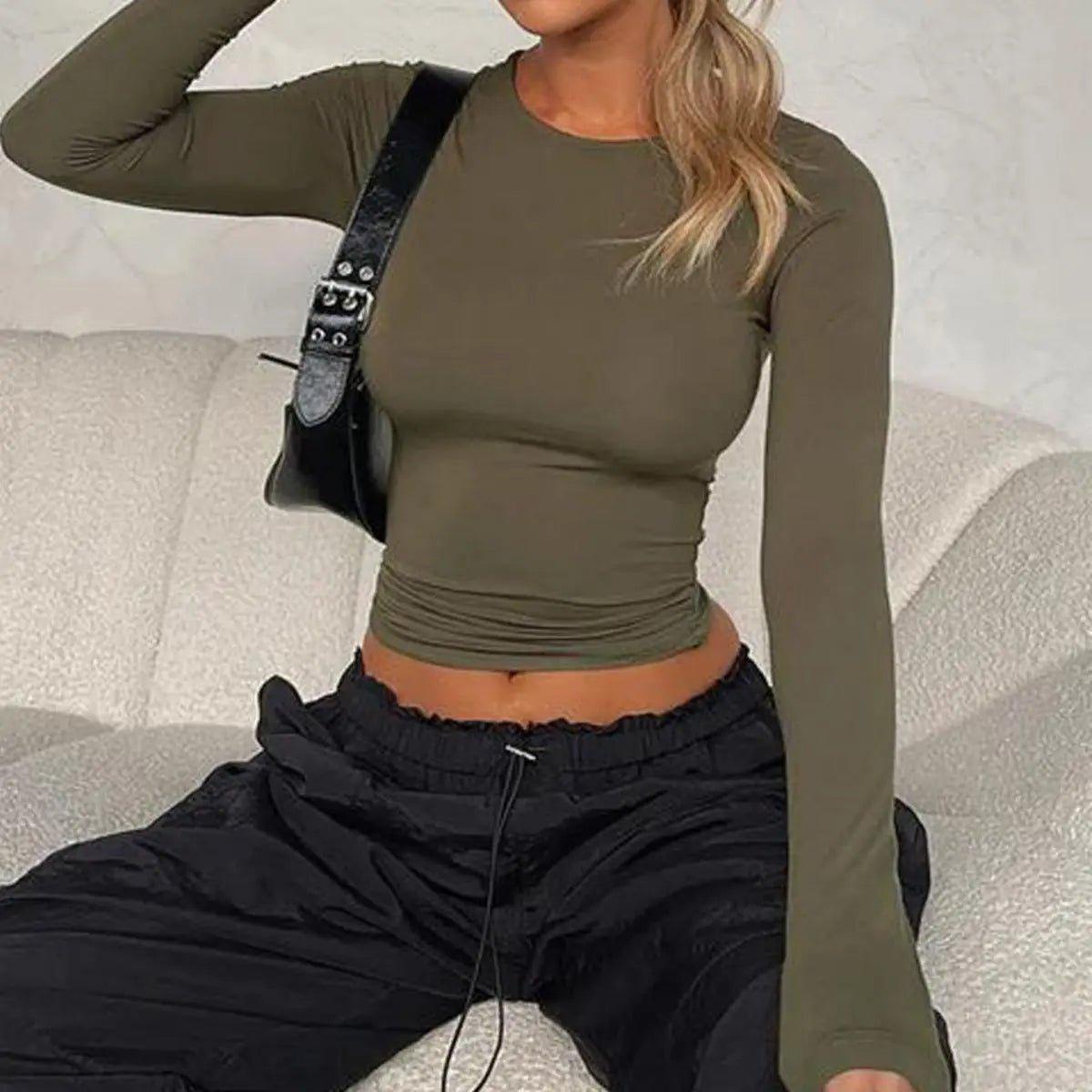 Long Sleeve Bodycon T-Shirt