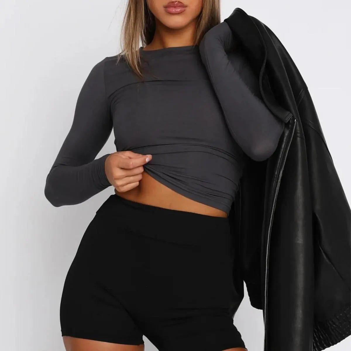 Long Sleeve Bodycon T-Shirt