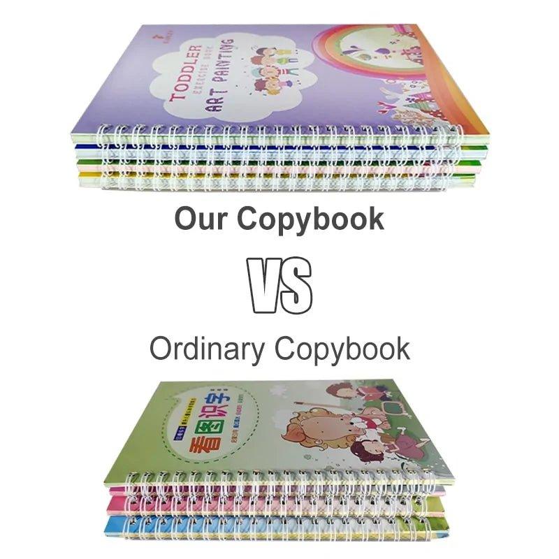 Magic Practice Book Set with Wiping Pen and Sticker Copybook for Children