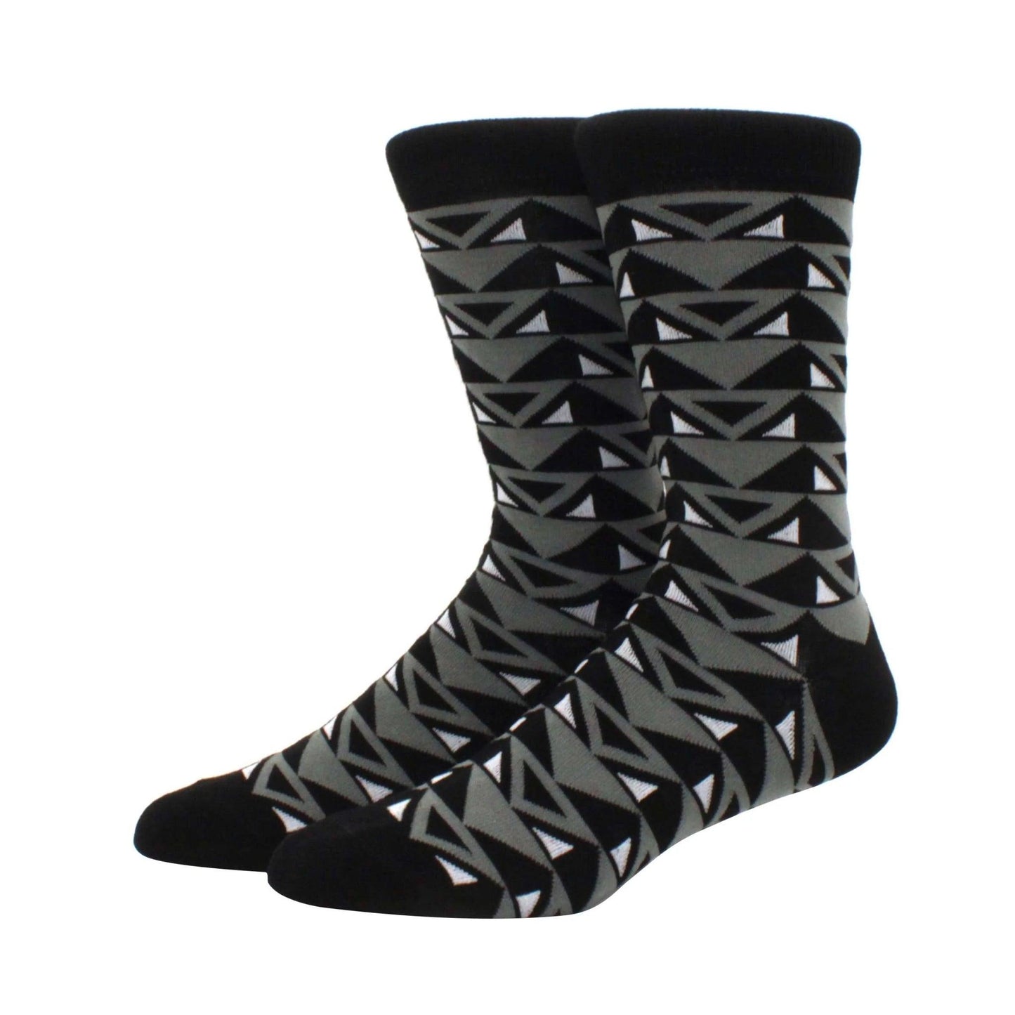 Men's Funny Diamond Pattern Happy Socks: Large Size Combed Cotton