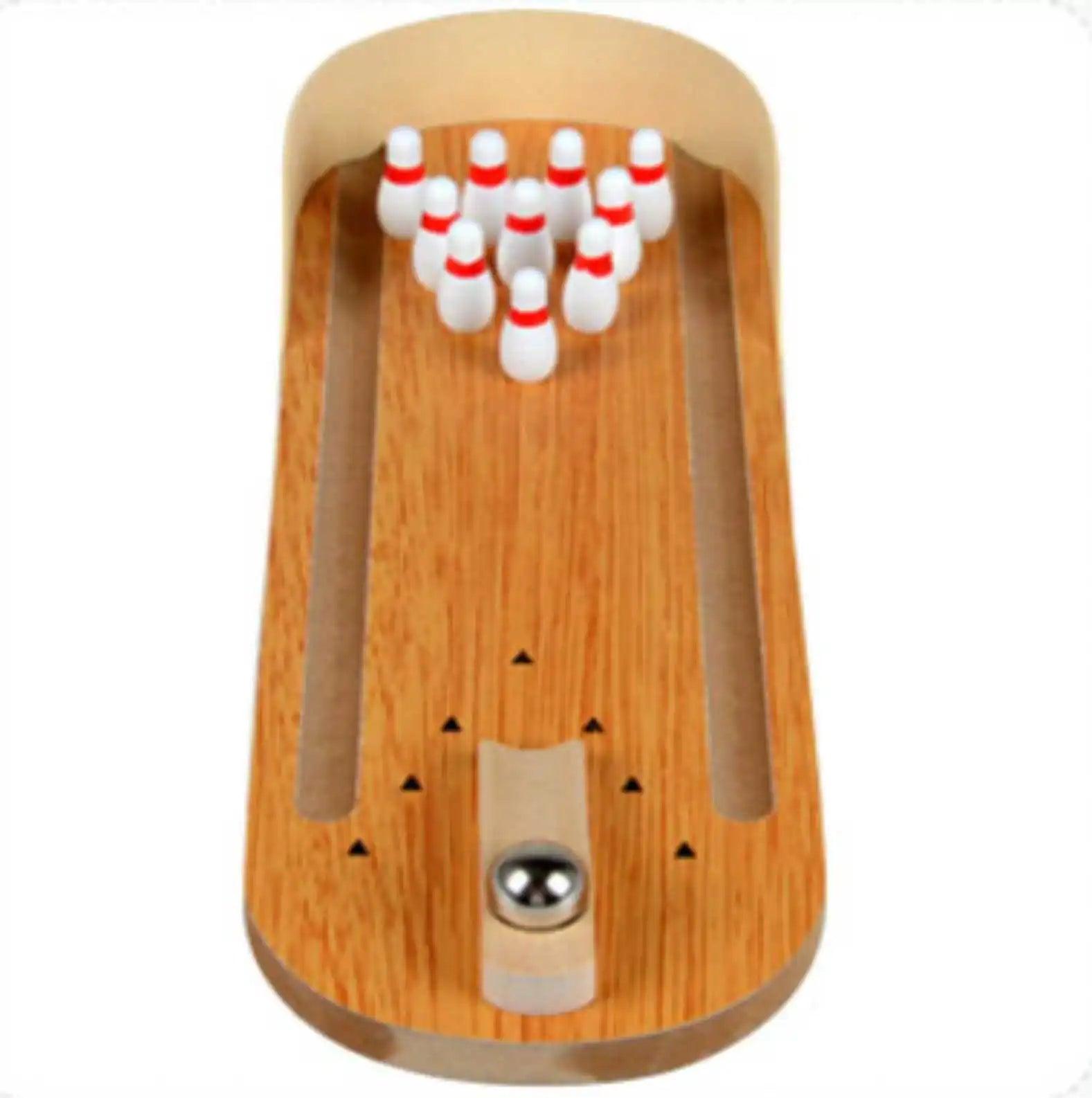 Mini Wooden Bowling Tabletop Game