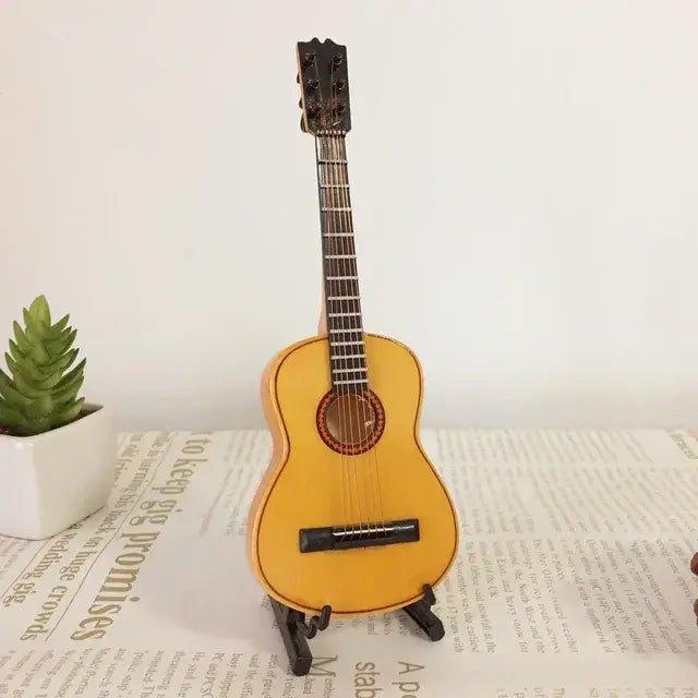 Miniature Wooden Acoustic Electric Guitar Toy Ornament