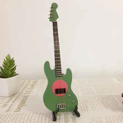 Miniature Wooden Acoustic Electric Guitar Toy Ornament