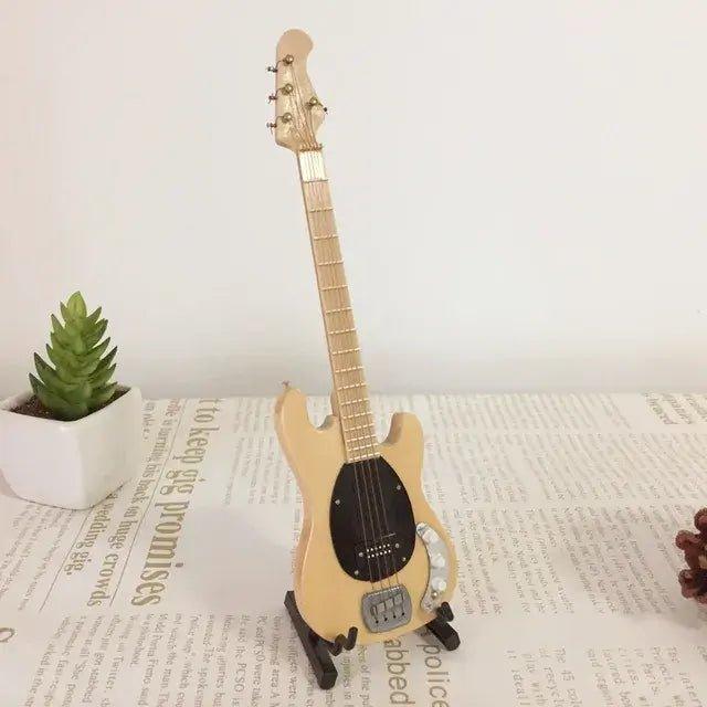 Miniature Wooden Acoustic Electric Guitar Toy Ornament