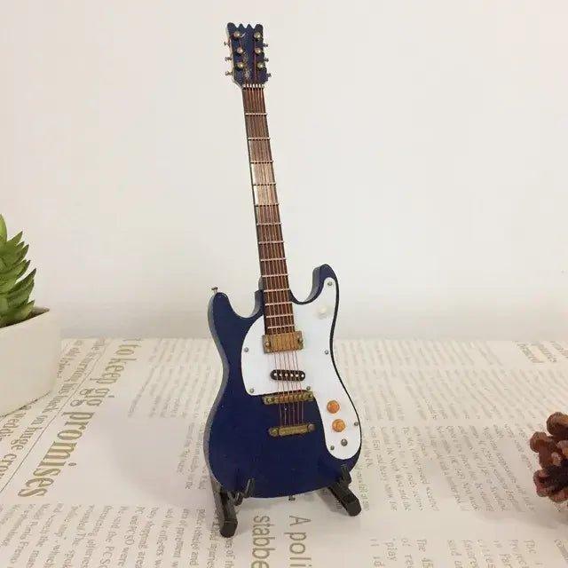 Miniature Wooden Acoustic Electric Guitar Toy Ornament