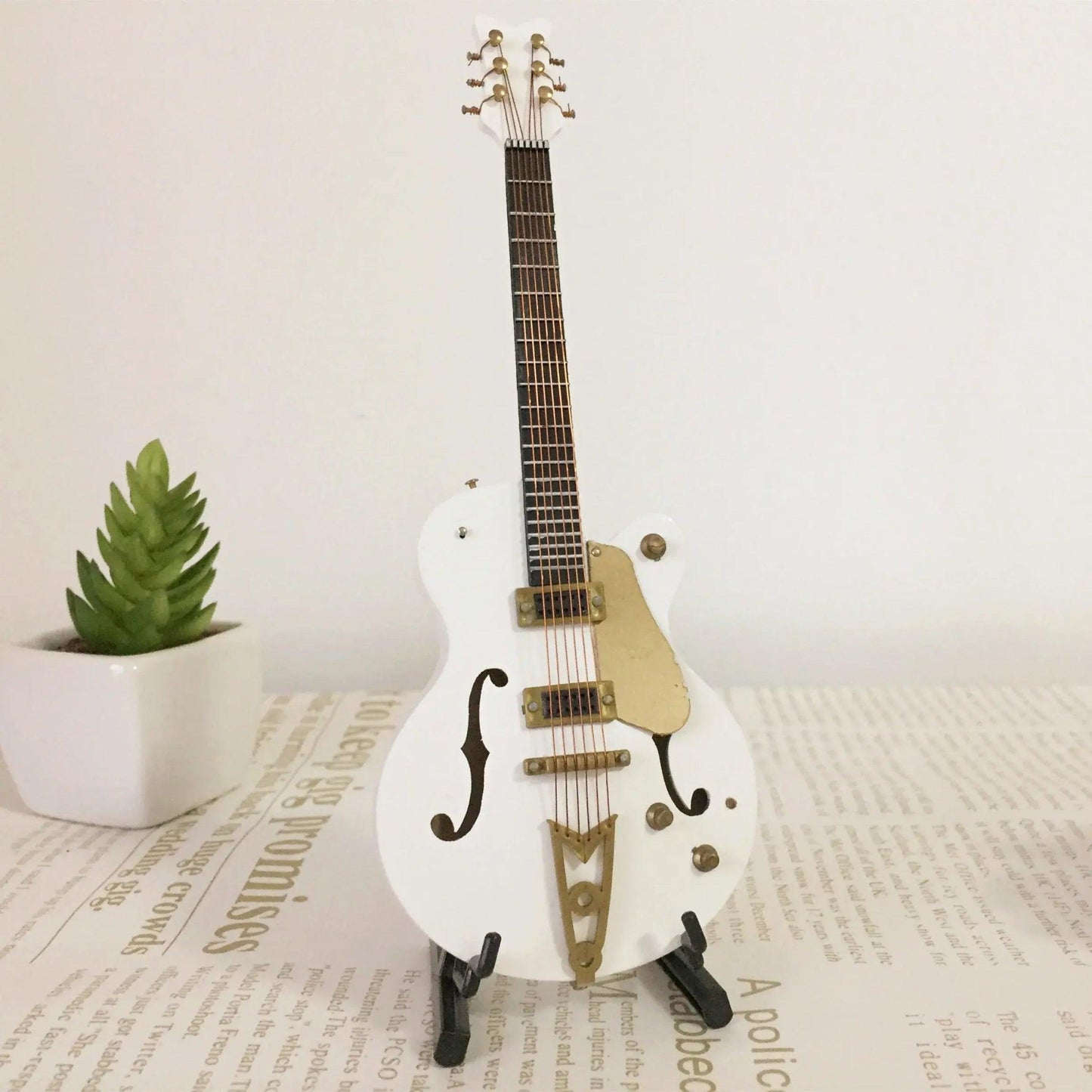 Miniature Wooden Acoustic Electric Guitar Toy Ornament