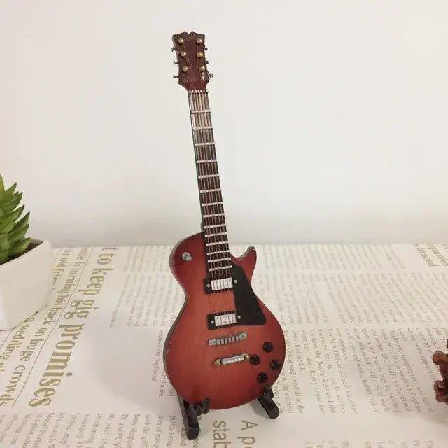 Miniature Wooden Acoustic Electric Guitar Toy Ornament