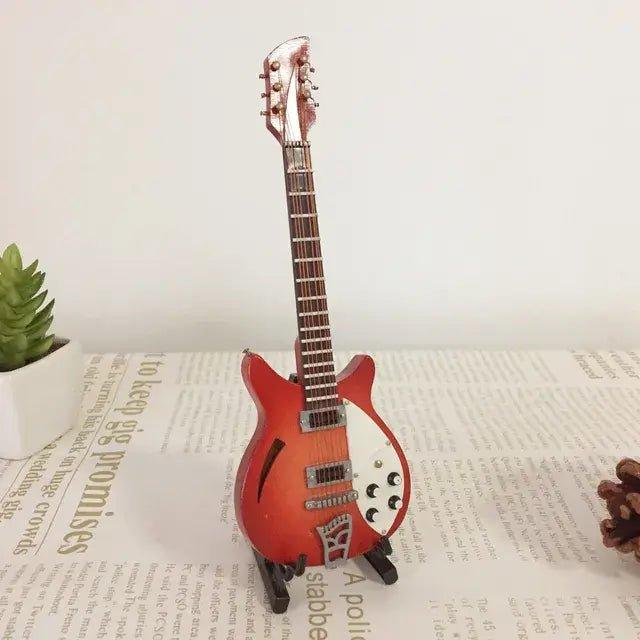 Miniature Wooden Acoustic Electric Guitar Toy Ornament