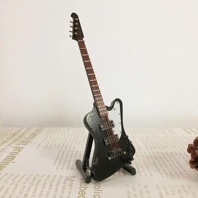 Miniature Wooden Acoustic Electric Guitar Toy Ornament