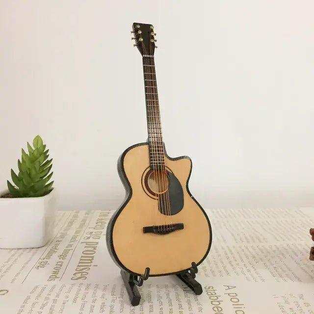 Miniature Wooden Acoustic Electric Guitar Toy Ornament