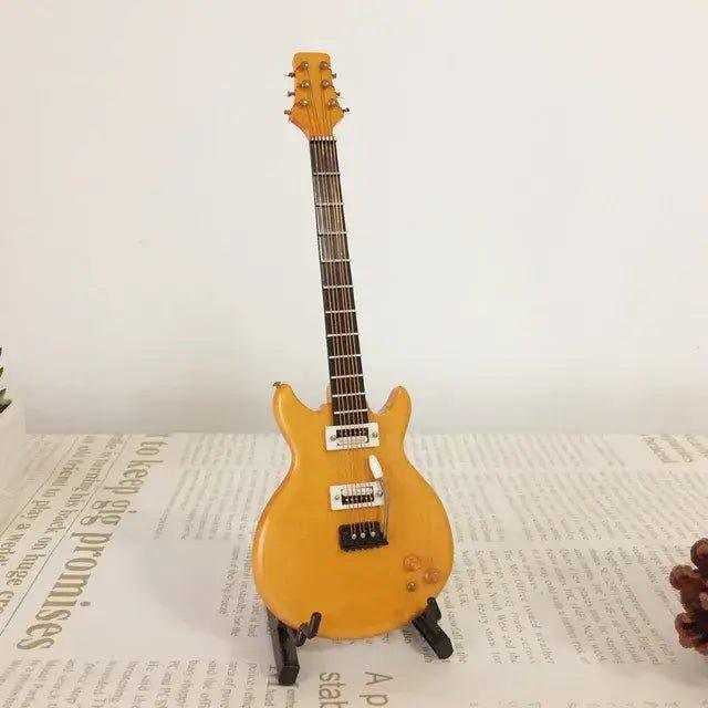 Miniature Wooden Acoustic Electric Guitar Toy Ornament