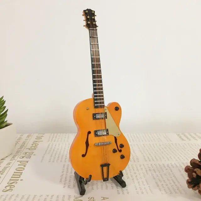 Miniature Wooden Acoustic Electric Guitar Toy Ornament