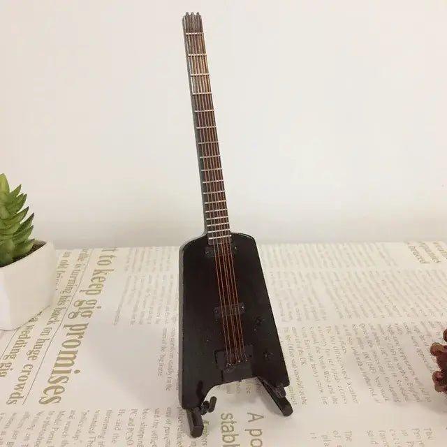 Miniature Wooden Acoustic Electric Guitar Toy Ornament