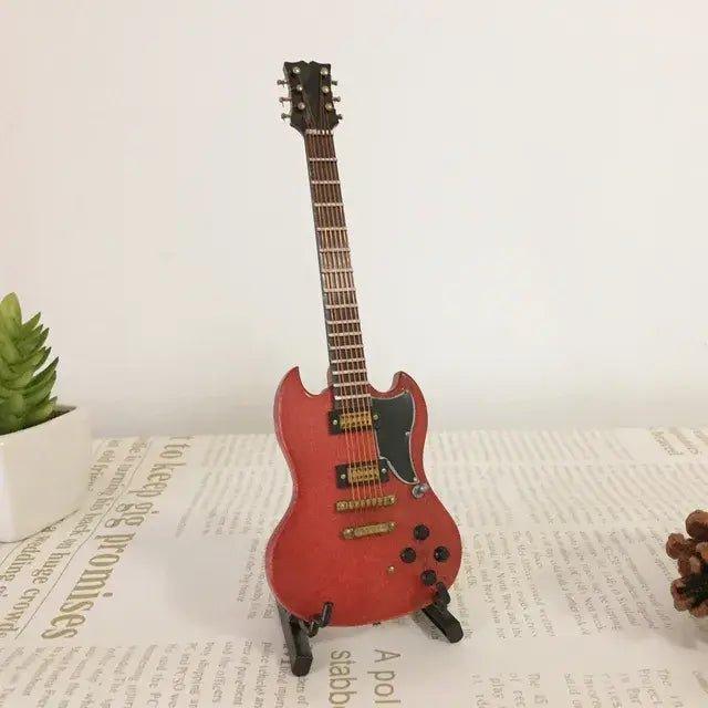 Miniature Wooden Acoustic Electric Guitar Toy Ornament