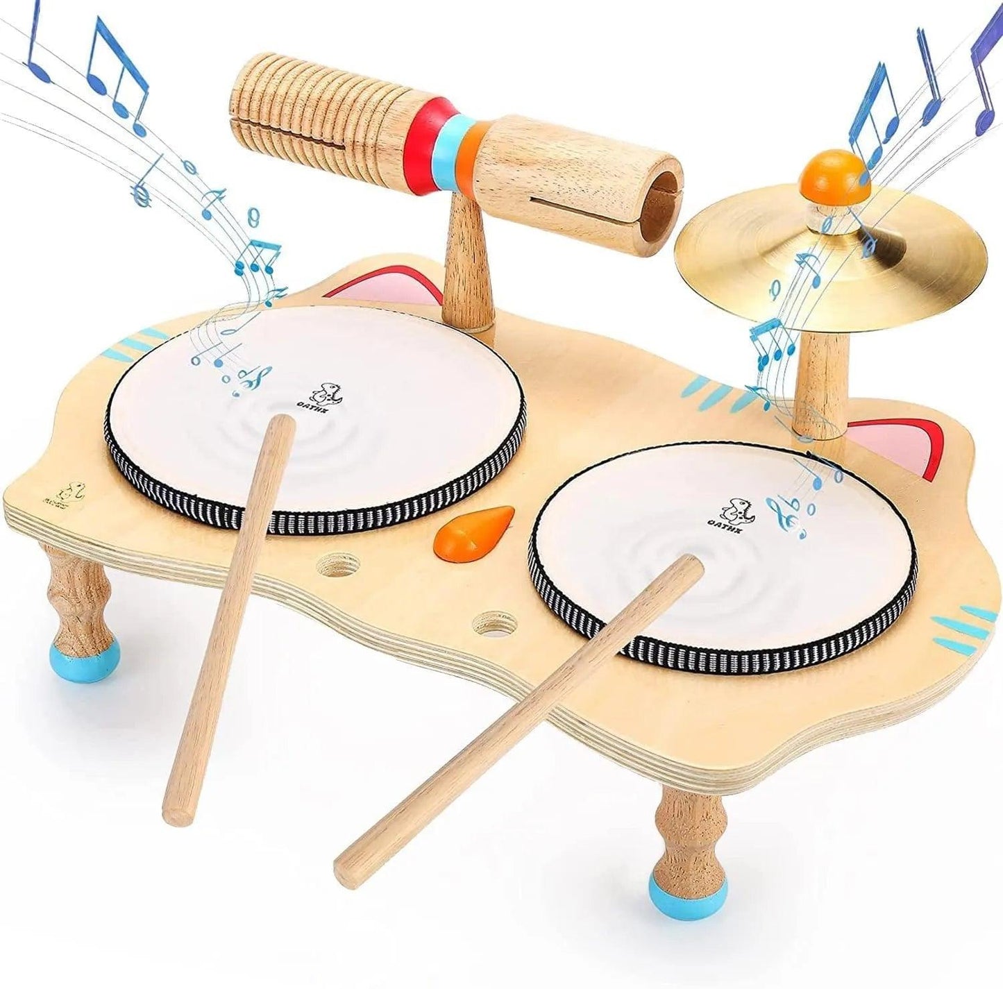 Montessori Wooden Drums Set