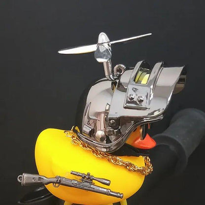 Motor Accessories Yellow Duck With Helmet