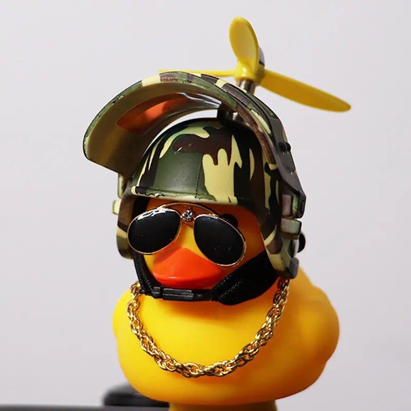 Motor Accessories Yellow Duck With Helmet