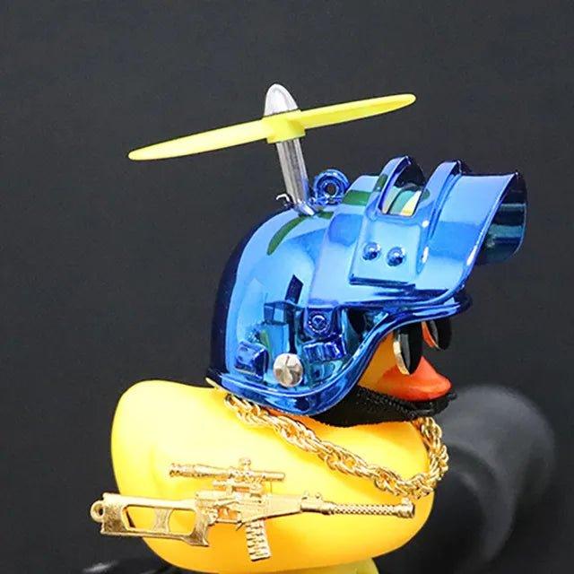 Motor Accessories Yellow Duck With Helmet