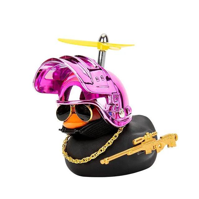 Motor Accessories Yellow Duck With Helmet