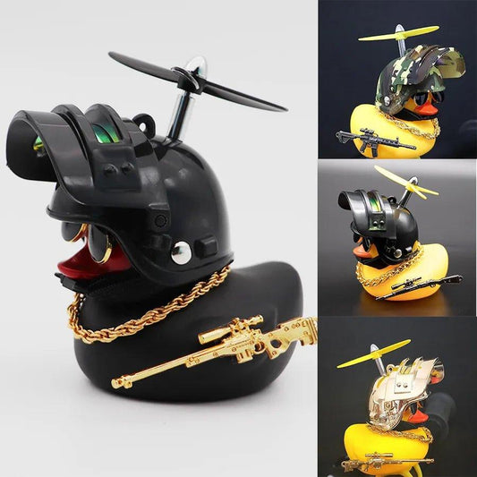 Motor Accessories Yellow Duck With Helmet