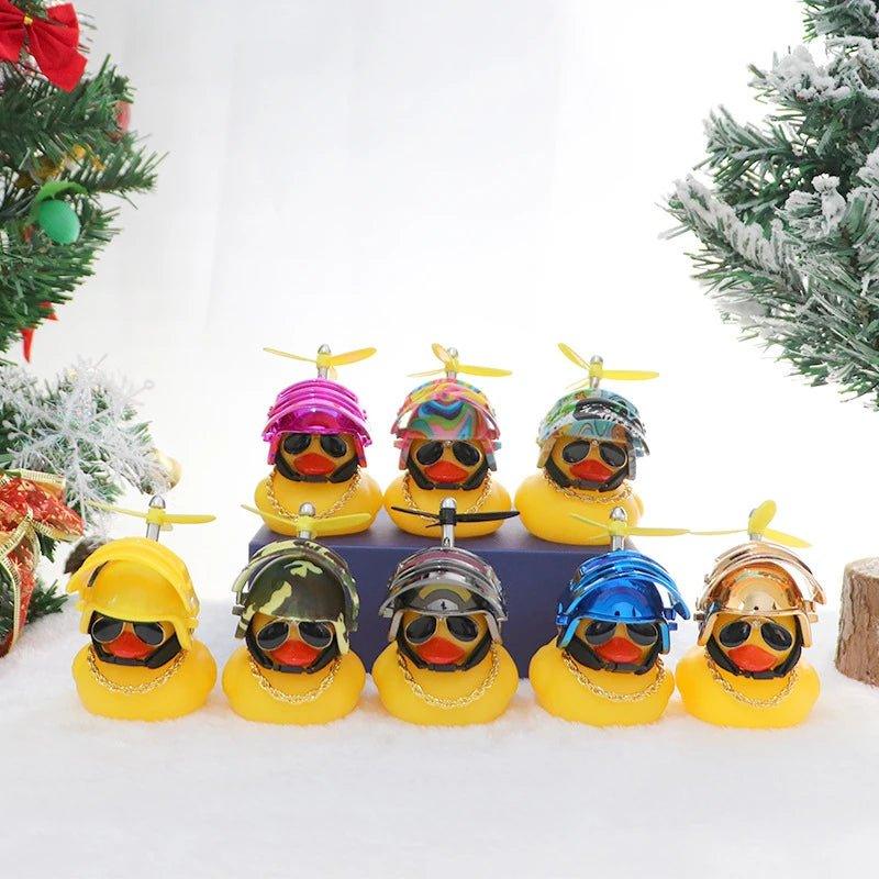 Motor Accessories Yellow Duck With Helmet