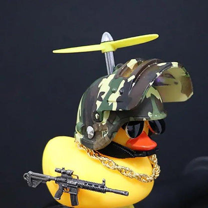 Motor Accessories Yellow Duck With Helmet