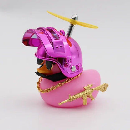 Motor Accessories Yellow Duck With Helmet