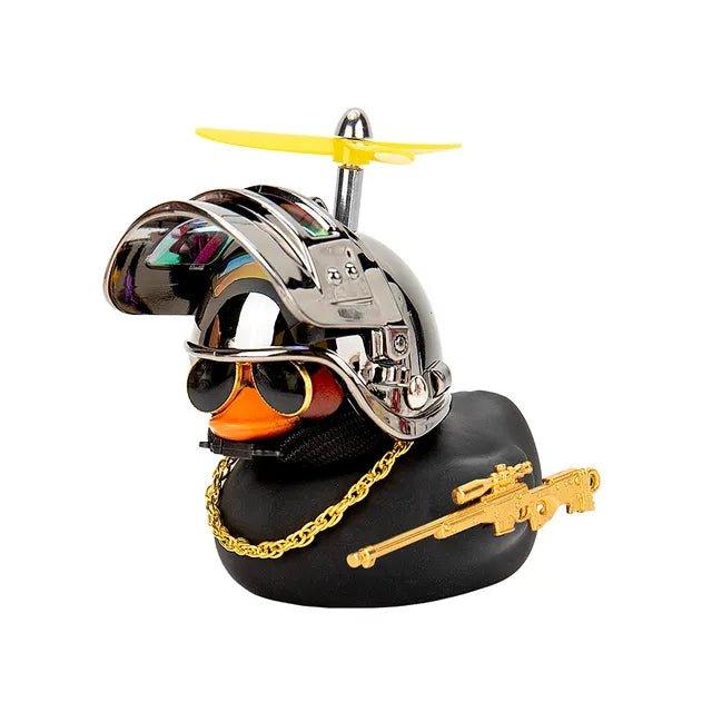 Motor Accessories Yellow Duck With Helmet