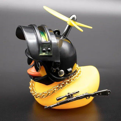 Motor Accessories Yellow Duck With Helmet