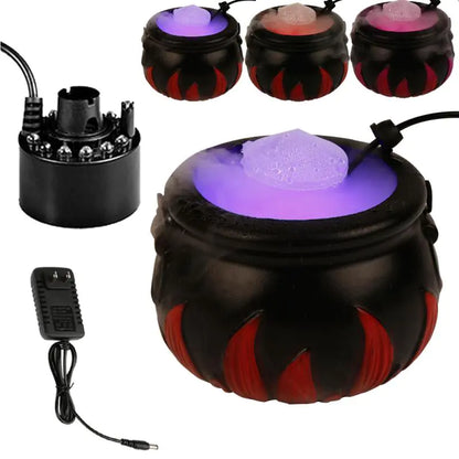 Halloween Smoke Machine Mist Maker Cauldron – Spooky LED Light Decoration - Home Kartz