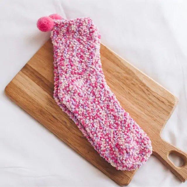 New Coral Fleece Cake Socks