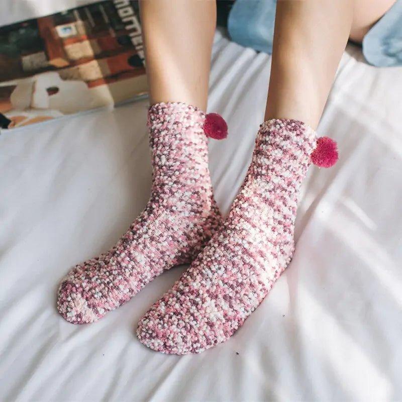 New Coral Fleece Cake Socks