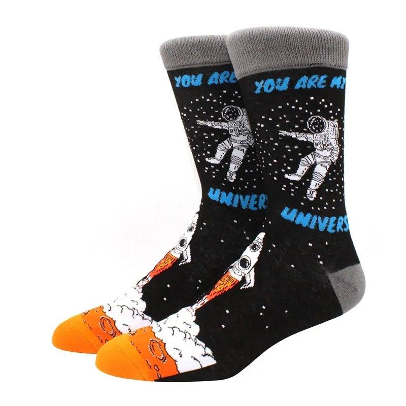 New Men's Diamond Ramen Astronaut Pattern Hip Hop Socks